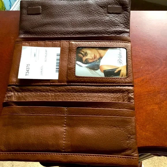 Brighton Brown Leather Clutch Wallet - Picture 3 of 5